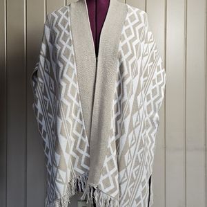 Tan Tribal Sweater Poncho
